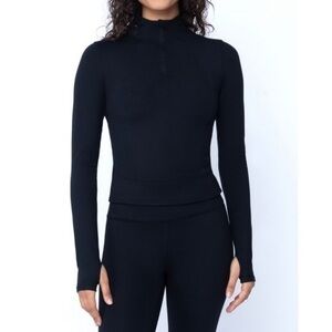 90 degree by reflex Lux Crosstrain Everyday Half Zip Small black Jacket